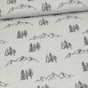 Abby&Me Mountain Forests French Terry, Melange Gray