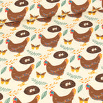 Abby&Me Vintage Chickens Organic Jersey