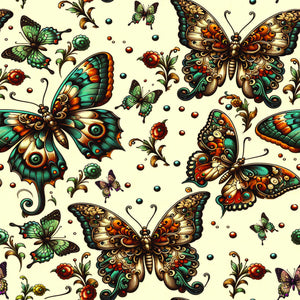 Butterfly Fever Beige Organic Jersey