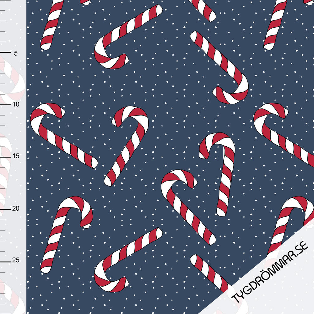 Candy Canes Dark Blue Organic Jersey