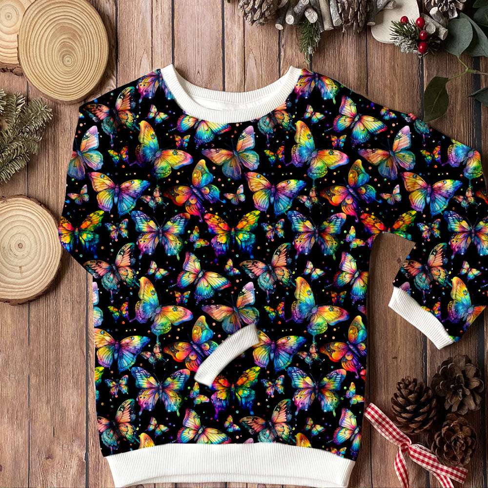 Colorful Butterflies Organic French Terry