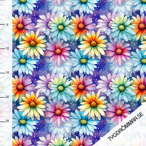 Colorful Daisies Organic French Terry