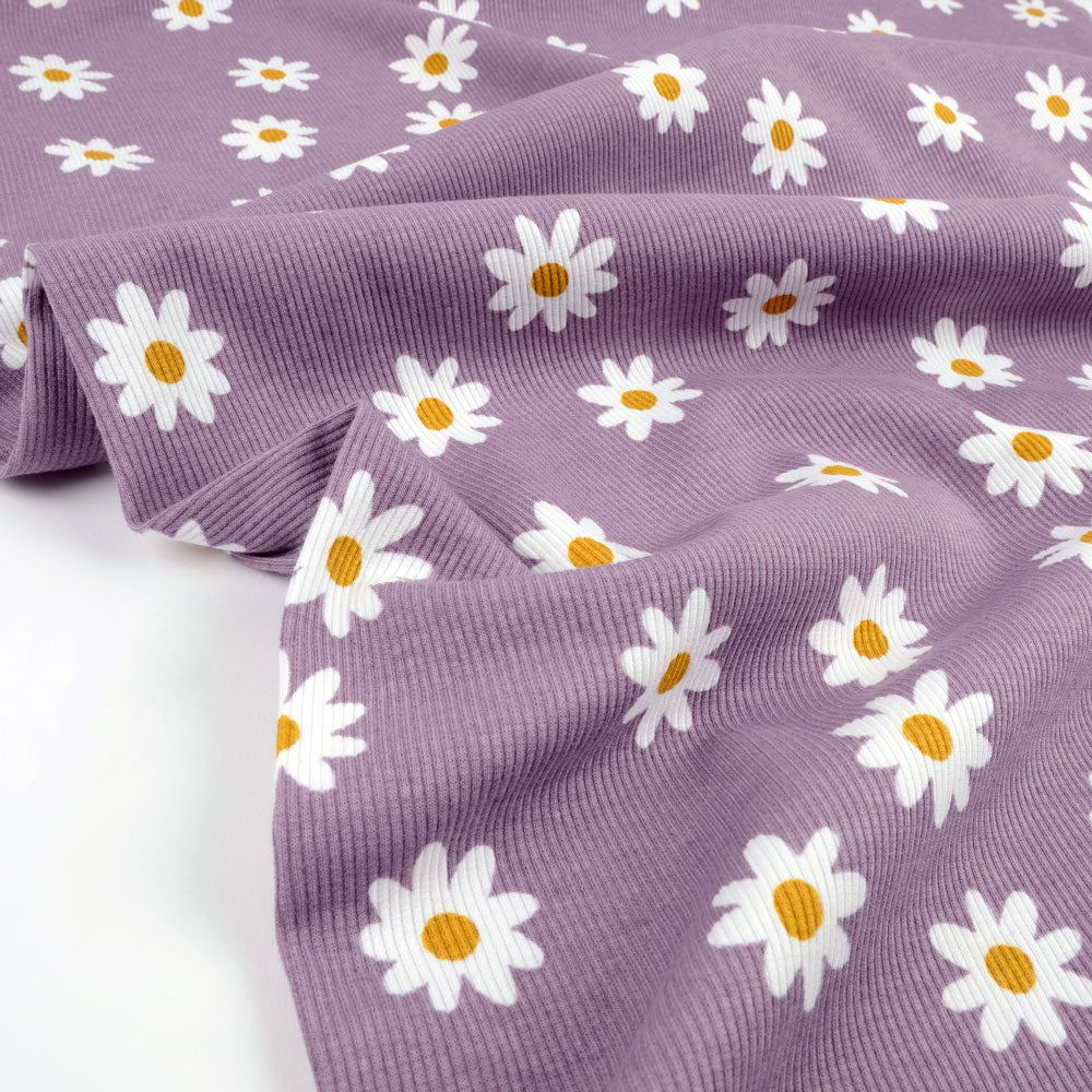 Daisy Organic Ribbed Knit, Dusty Lilac