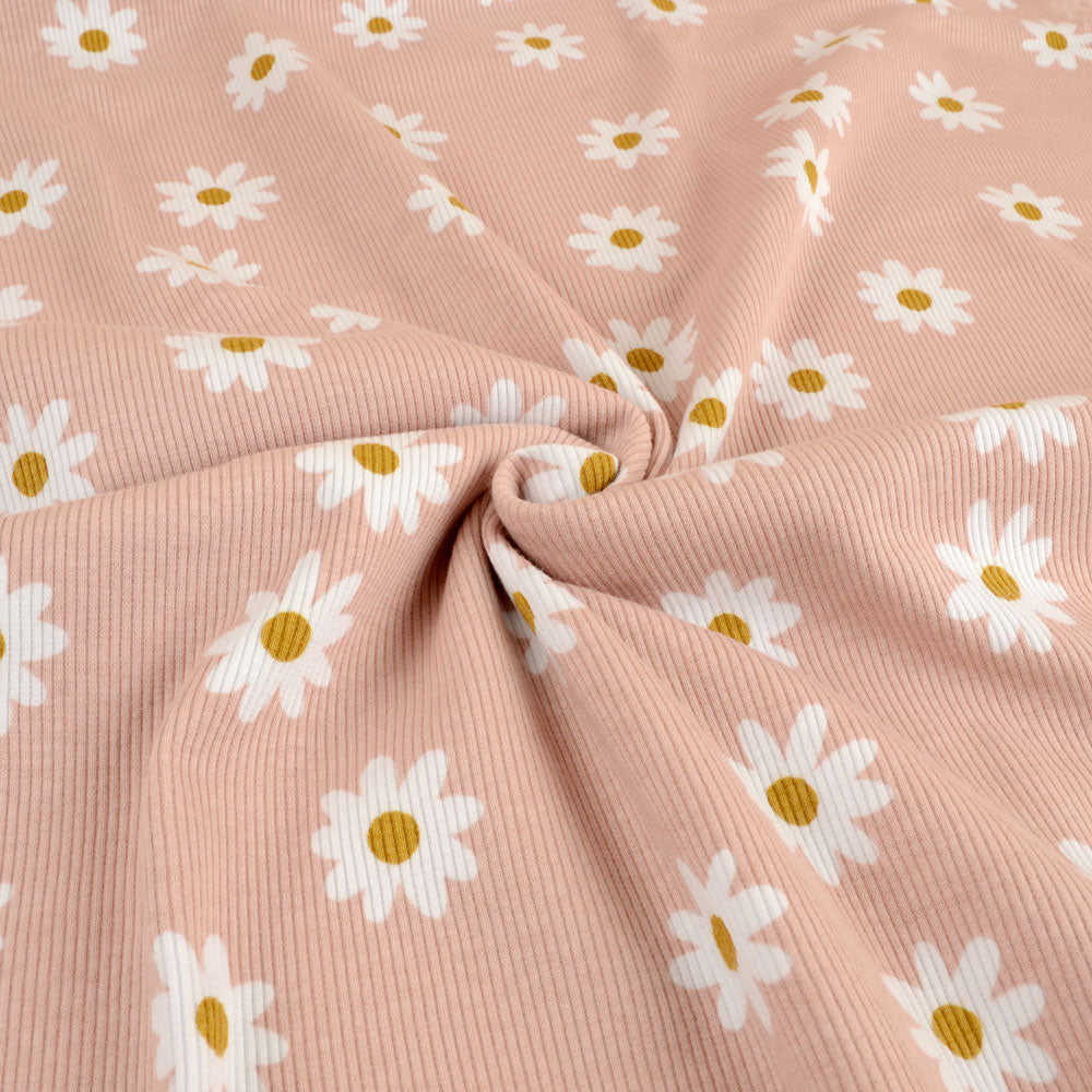 Daisy Organic Ribbed Knit, Old Pink