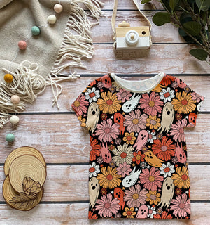 Flowers N Ghost Pink Organic Jersey