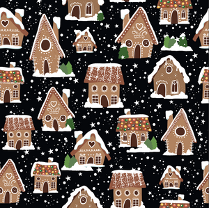 Gingerbread Houses Black Organic Jersey