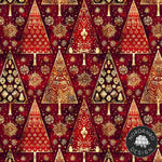 Golden Christmas Red Organic French Terry