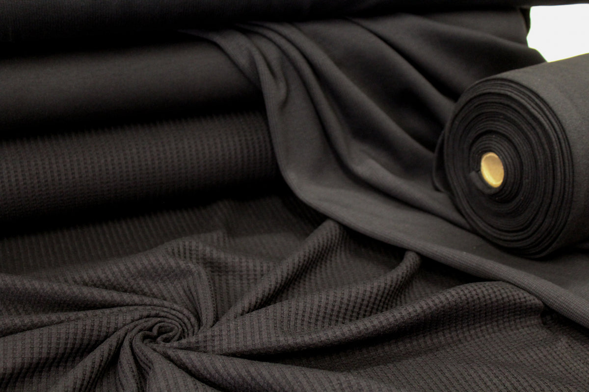 Black Rib Jersey 2x1 – Jumping June Textiles