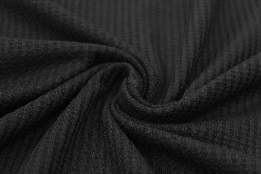 Black Waffle Knit MID