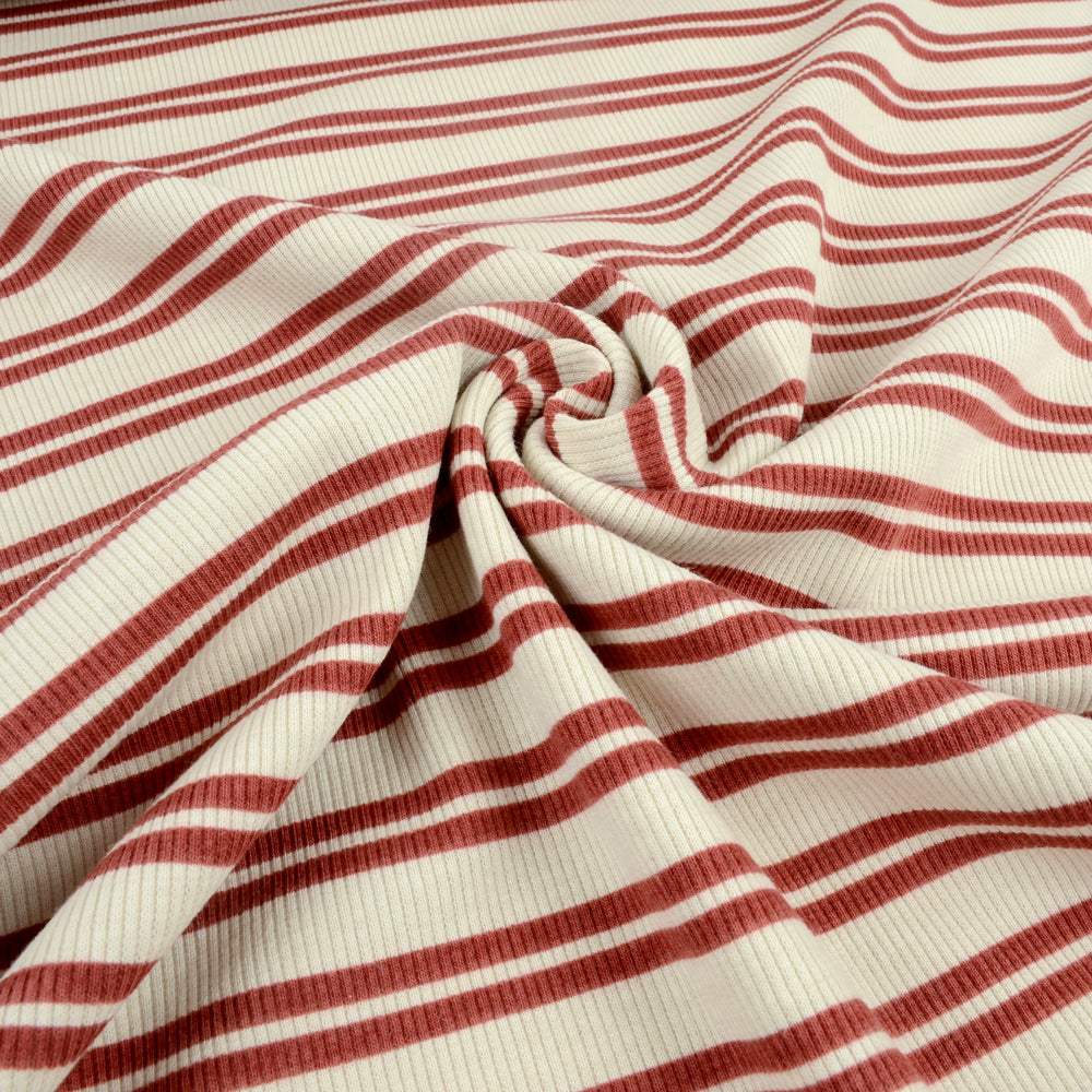Lines Organic Ribbed Knit, Marsala