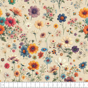 Wild Flowers Linenlook Organic Jersey