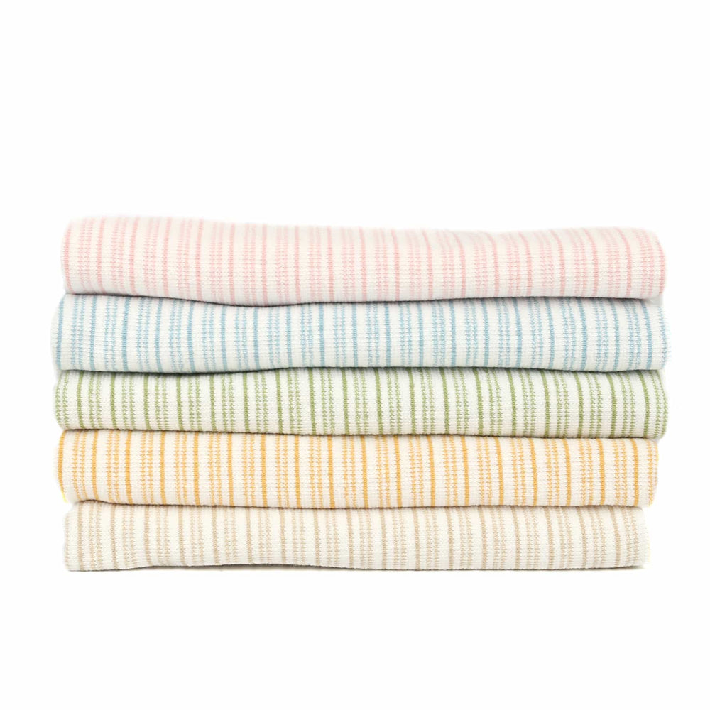 Yarn Dyed Stripes Pink Organic French Terry