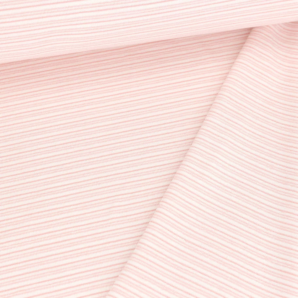 Yarn Dyed Stripes Pink Organic French Terry