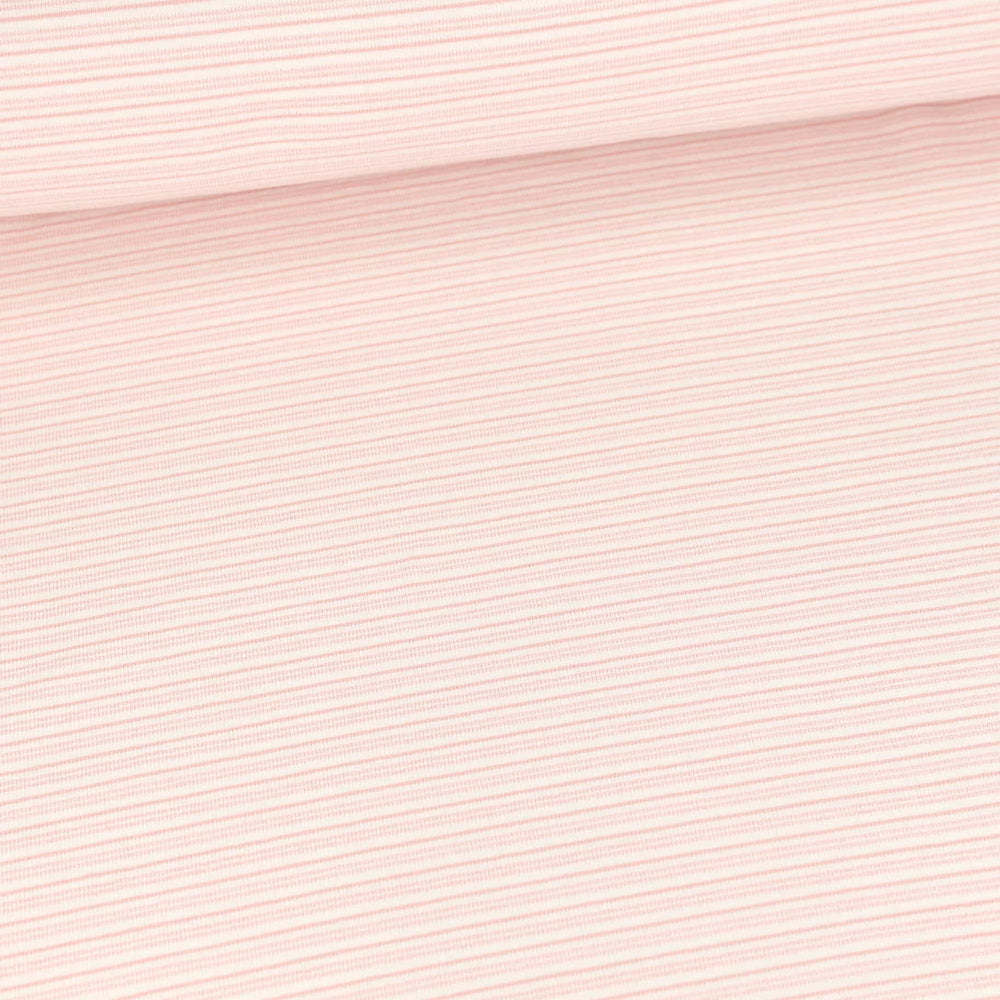Yarn Dyed Stripes Pink Organic French Terry