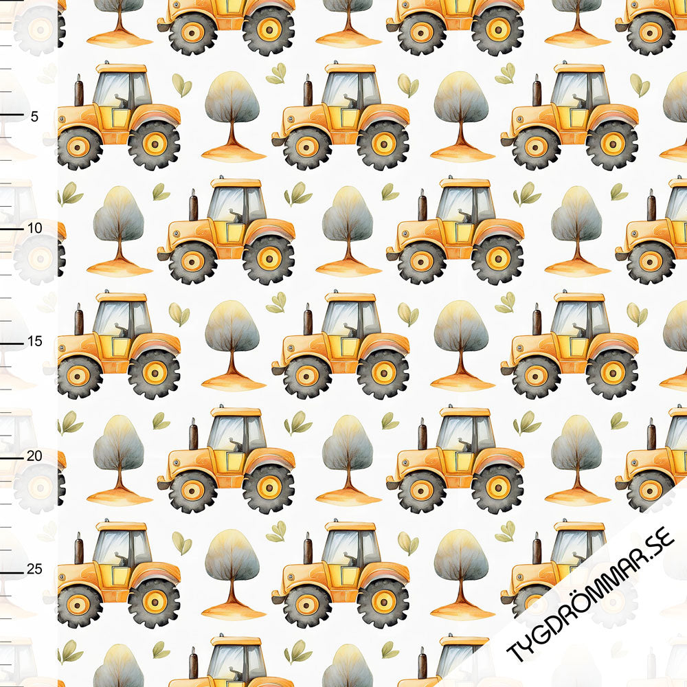 Yellow Tractors Organic French Terry