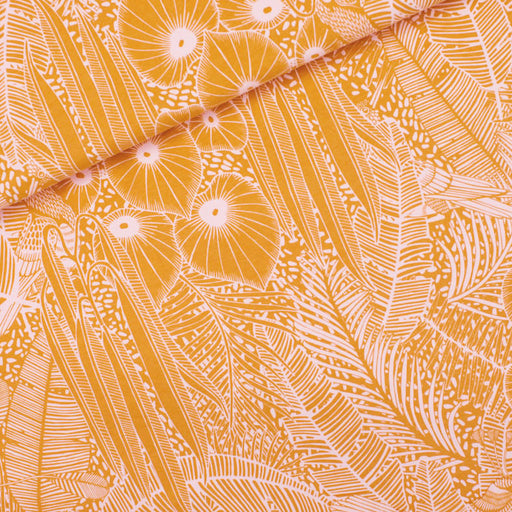 Foliage Song French Terry, Amber Yellow