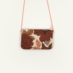 Peonies Cotton Canvas Twill, Almond Peach Gray