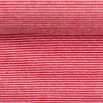 Red & White Micro Stripes Ribbing, 240 gsm