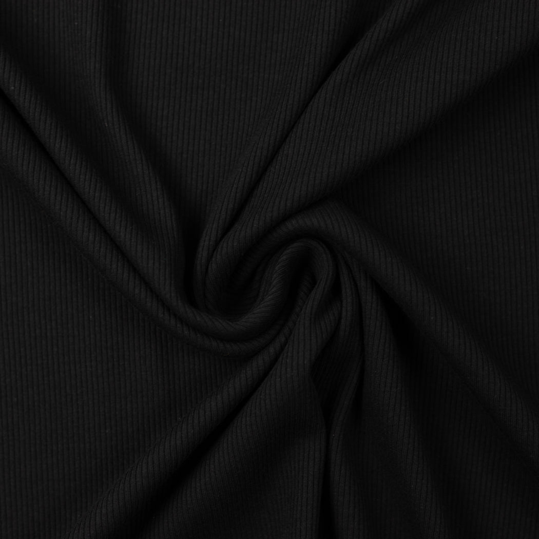 Black Ribbed Knit