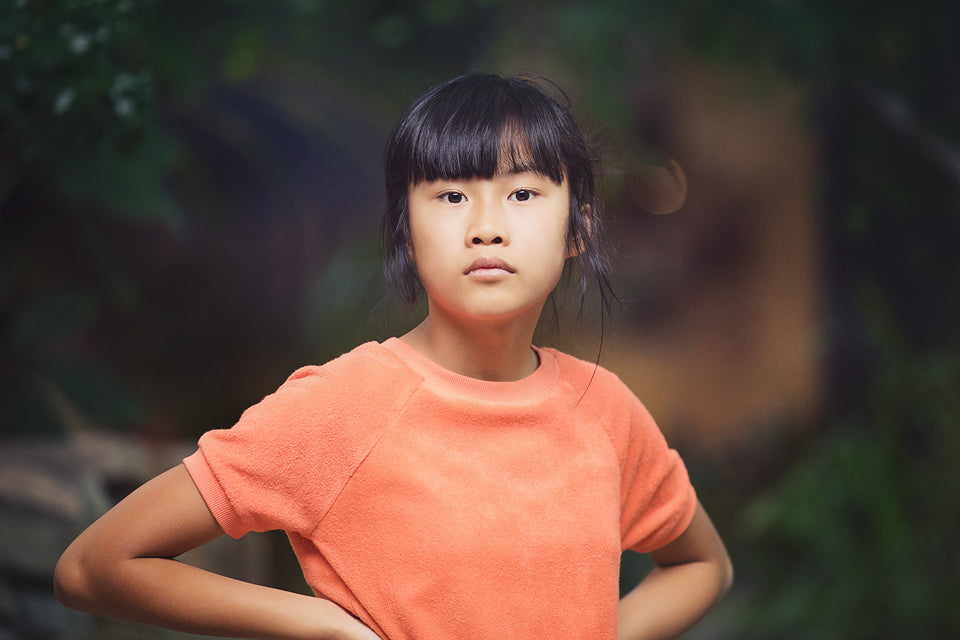 Rib Knit, Persimmon Orange