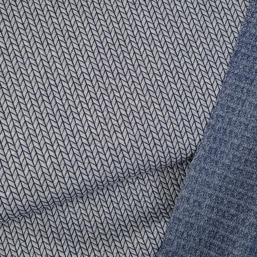 "This Summer" Big Knit Organic Jacquard, Gray-Blue by Albstoffe