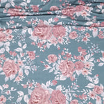Vintage Rose Organic Stretch French Terry, Frost Blue