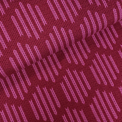 "Check Point" Checklist Big Knit Organic Jacquard, Burgandy-Pink by Albstoffe