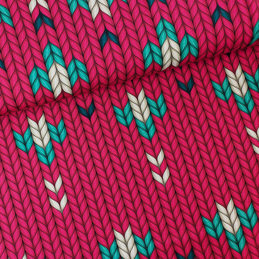 Plain Stitches Granny Made Organic Jersey, Col 4 Berry-Turquoise