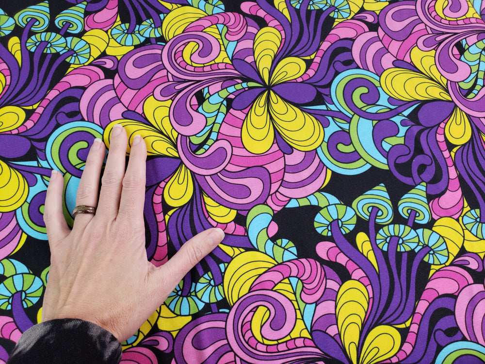 Mushroom Bonanza Organic Jersey, Yellow-Purple