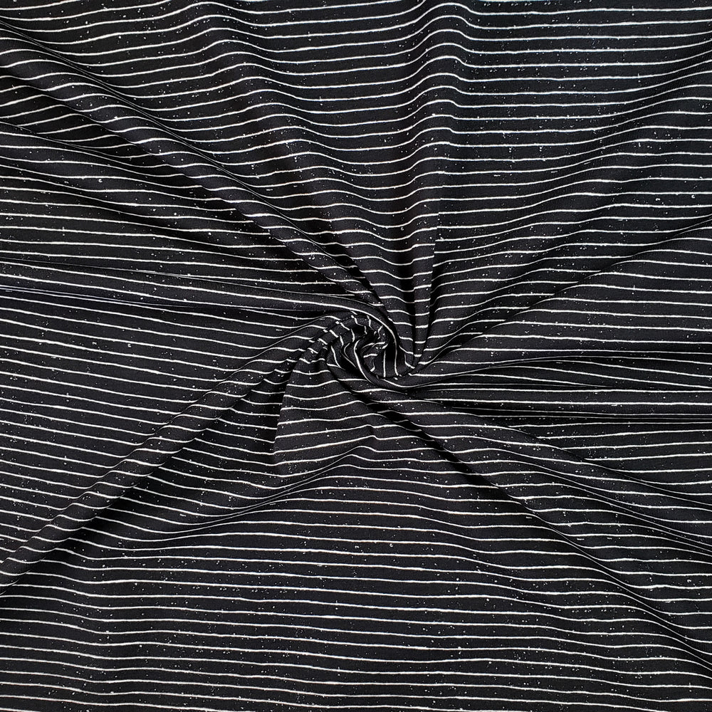 Messy Stripes Mini Jersey, Black