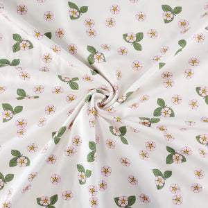 
            
                Load image into Gallery viewer, Vintage Botanicals Strawberry Blossoms Jersey, White
            
        
