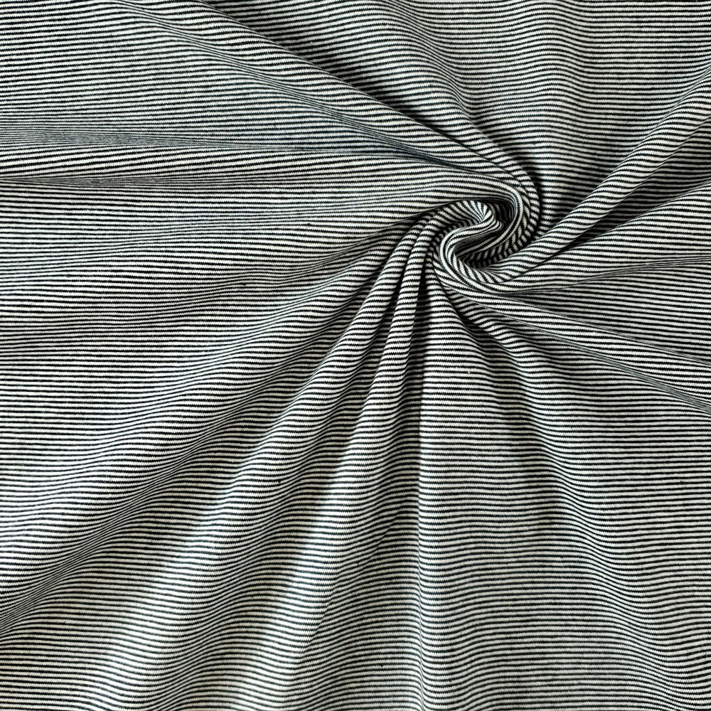 Micro 1 mm Stripes Jersey, Black & White