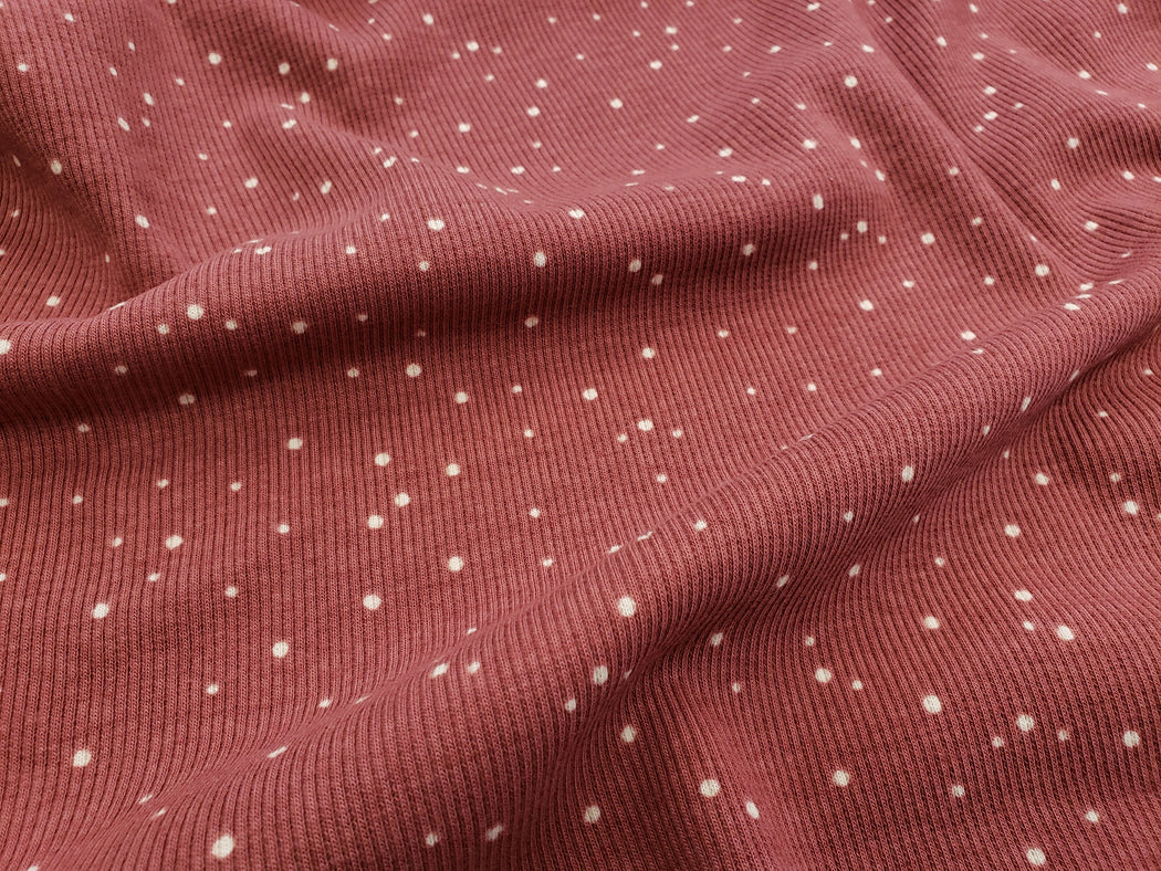 Spots Organic Ribbed Knit, Raspberry
