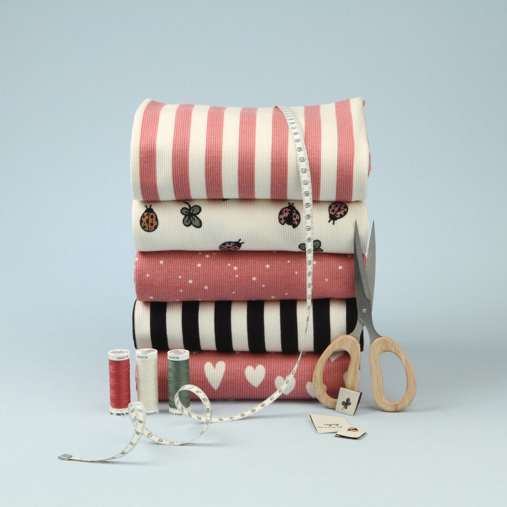 Ladybugs Organic Ribbed Knit, Cream