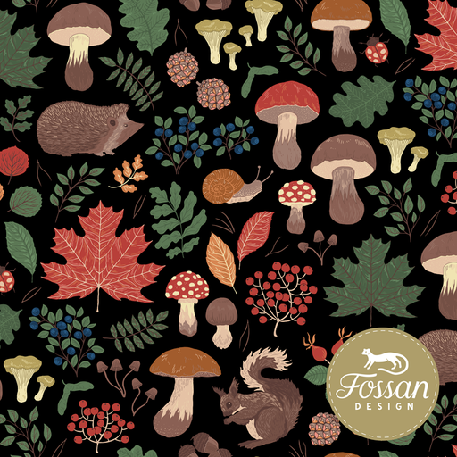 Autumn Forest Night Organic French Terry