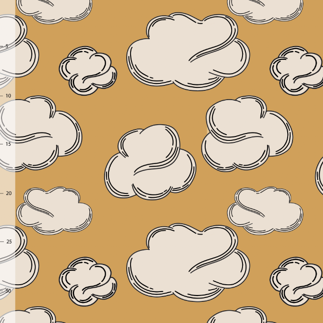 Clouds Organic Stretch French Terry, Gold