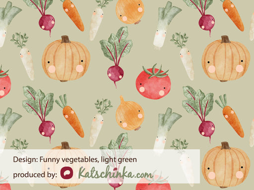 Funny Vegetables Light Green Organic Jersey
