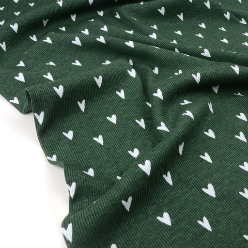Hearts Organic Ribbed Knit, Forest Green