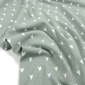 Hearts Organic Ribbed Knit, Sage