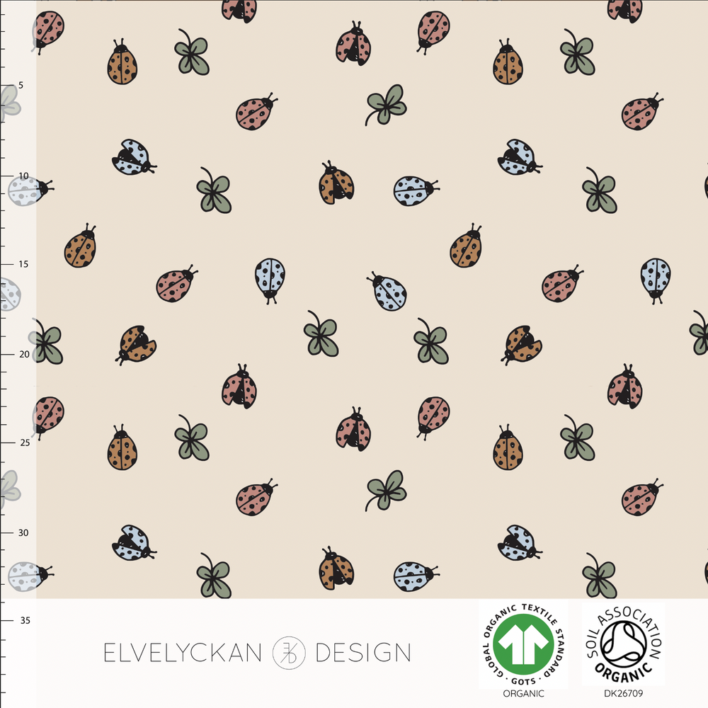 Ladybugs Organic Ribbed Knit, Cream