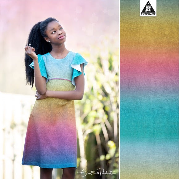 Gradient LeatherLook Organic Jersey, Summer Breeze by Astrokatze