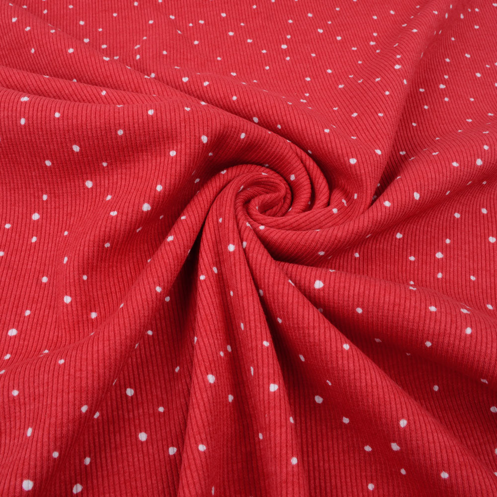 Mini Spots Organic Ribbed Knit, Red