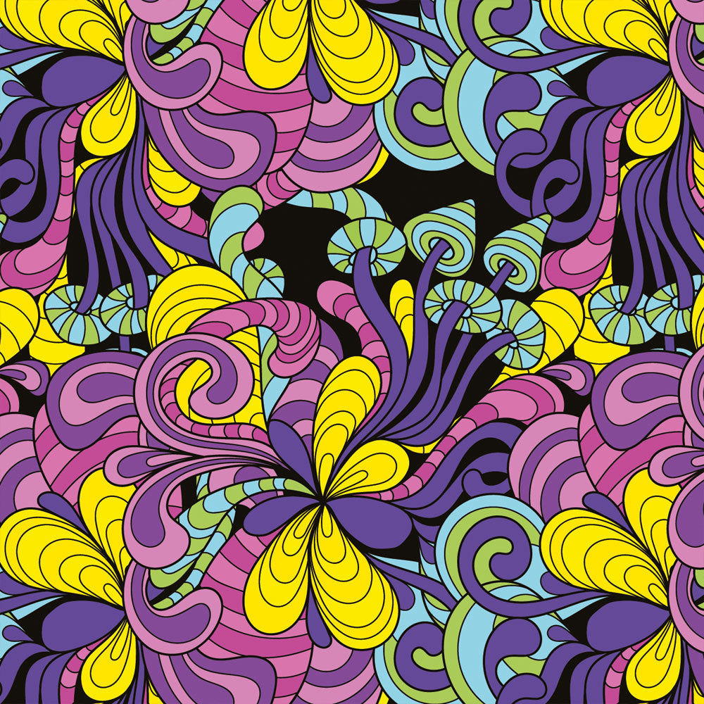 Mushroom Bonanza Organic Jersey, Yellow-Purple