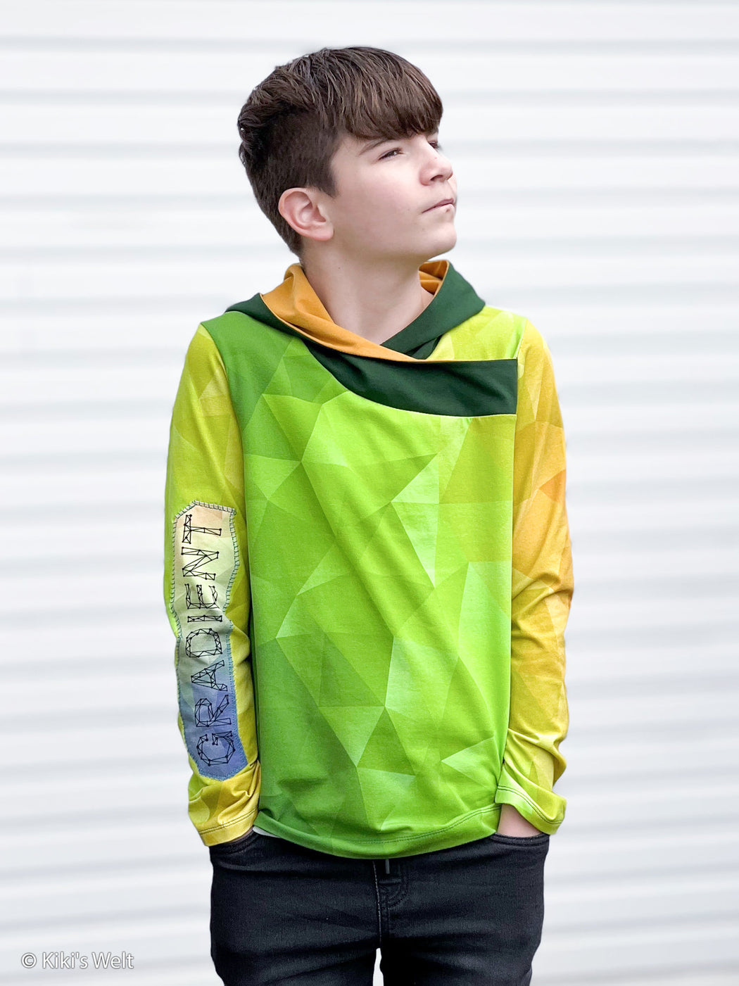 Polygon Gradient Jersey RAPPORT, Green-Yellow