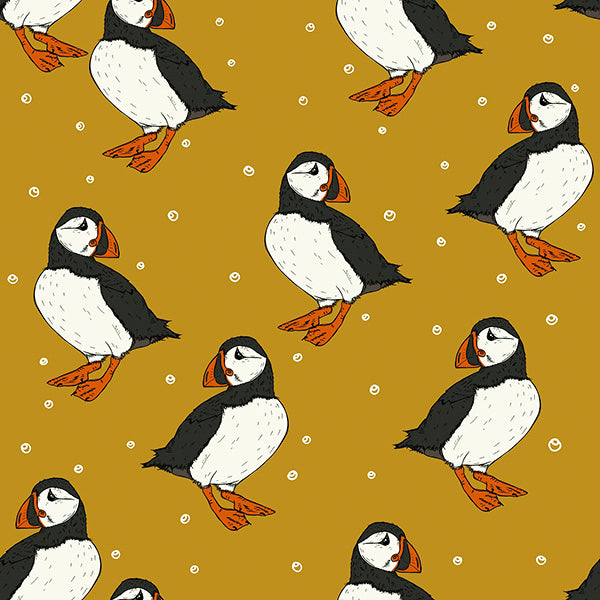 
            
                Load image into Gallery viewer, Puffins Organic Jersey, Ochre
            
        