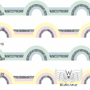 Glittery Rainbows Pastel Organic Jersey by Wcollection