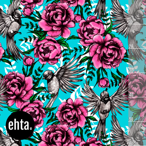 Serenity Organic Jersey, Pink-Turquoise by Ehta