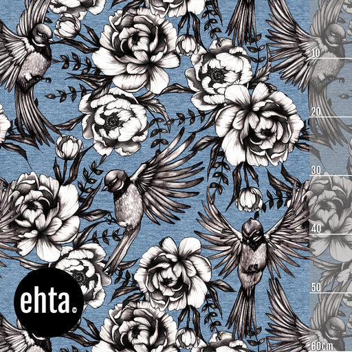Serenity Organic Stretch French Terry, Denim Blue by Ehta
