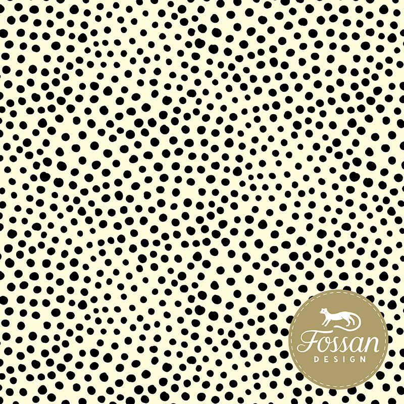 Stone Dots Sun-Black Organic French Terry