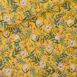 Summer Flowers Woven Viscose, Yolk Yellow